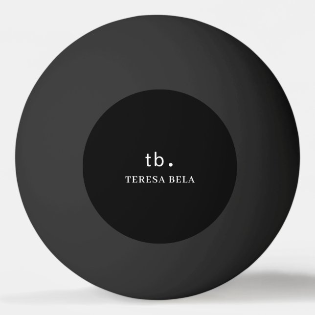 Bolinha De Ping Pong Classic Monogram Elegant Minimal Black Style Art (Frente)
