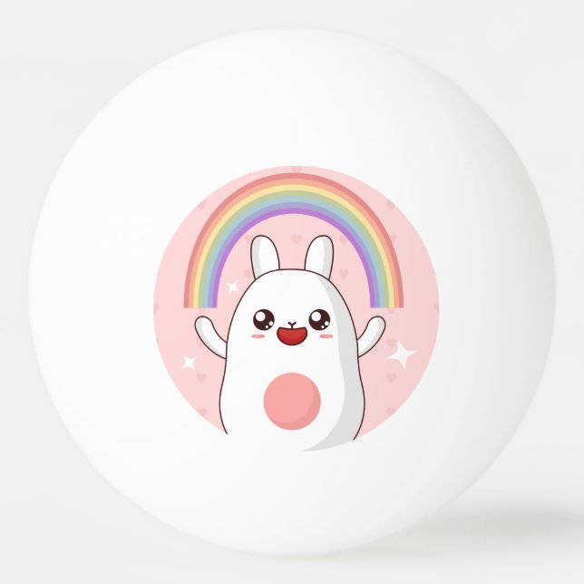 Bolinha De Ping Pong Clipe arco-íris Kawaii (Frente)