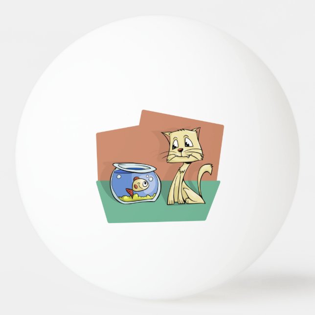 Bolinha De Ping Pong Clipe de gato e de tigela (Verso)
