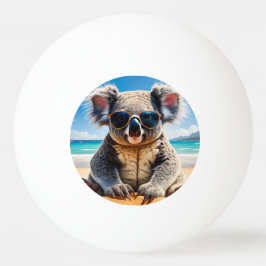 Bolinha De Ping Pong Coala numa praia arenosa Feliz Natal
