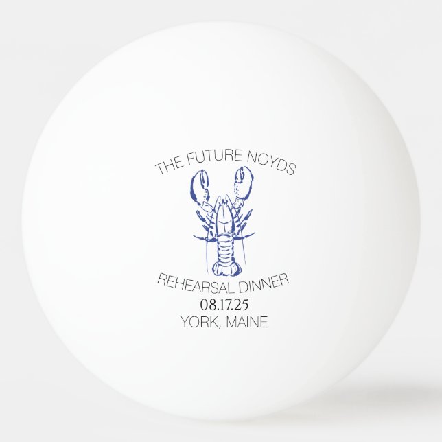 Bolinha De Ping Pong Coastal Lobster Wedding Rehearsal Dinner Sticker (Frente)
