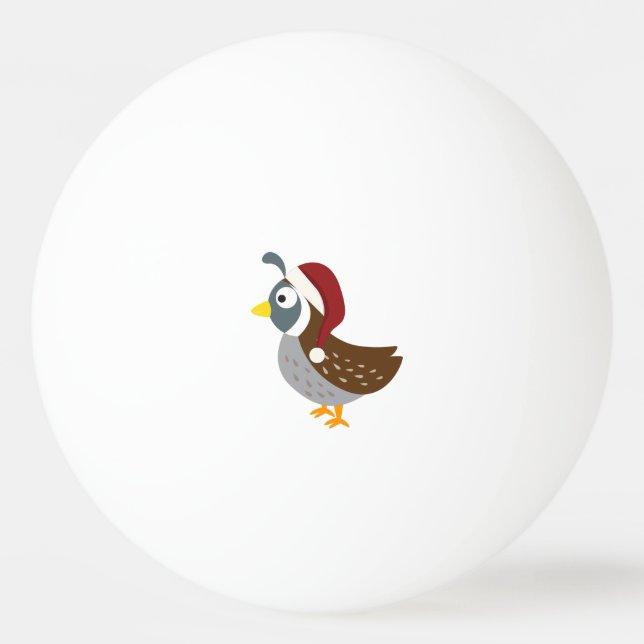 Bolinha De Ping Pong Codorniz de Papai Noel (Frente)