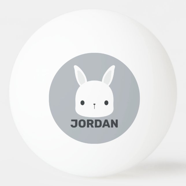 Bolinha De Ping Pong Coelho Bonito com Nome Personalizado (Frente)