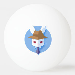 Bolinha De Ping Pong Coelho Dapper do branco de Kawaii