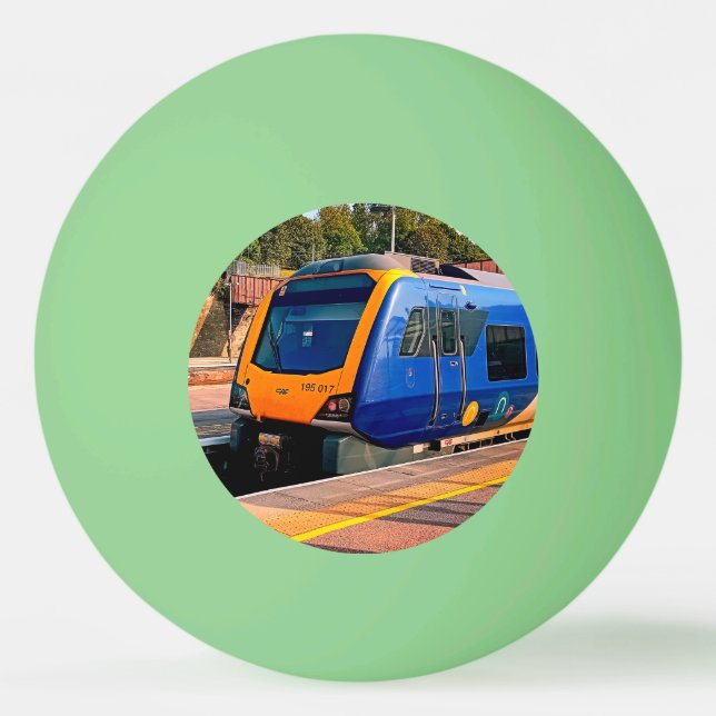 Bolinha De Ping Pong Comboio azul e amarelo (Frente)