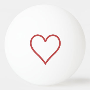 Bolinha De Ping Pong Coração Vermelho
