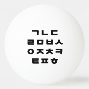 Bolinha De Ping Pong Coreano Hangul, Alfabeto