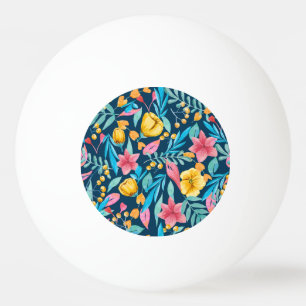 Bolinha De Ping Pong Cores de água botânica: flores, folhas, ornamento.