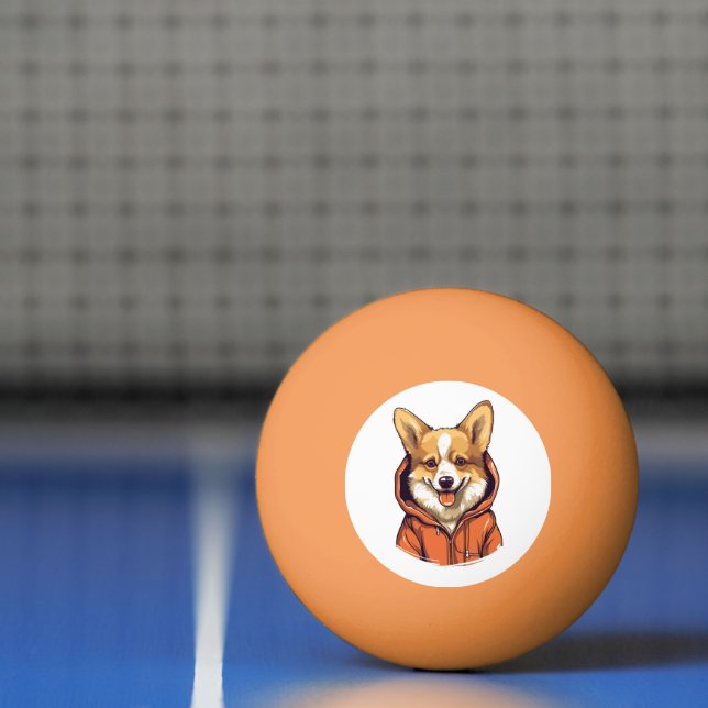 Bolinha De Ping Pong Corgi Engraçado Vestindo Moletom (Líquido)