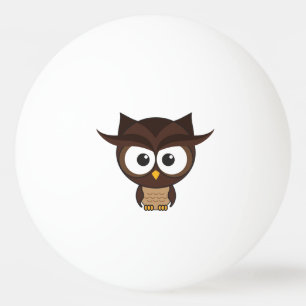 Bolinha De Ping Pong Coruja de Brown