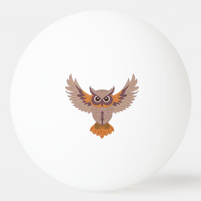 Bolinha De Ping Pong Coruja Sábia (Frente)