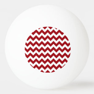 Bolinha De Ping Pong Cranberry Red White Chevron Zig-Zag Padrão