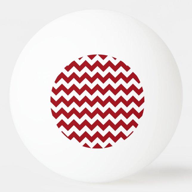 Bolinha De Ping Pong Cranberry Red White Chevron Zig-Zag Padrão (Frente)