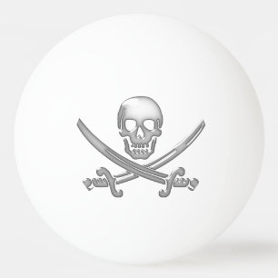 Bolinha De Ping Pong Crânio e espada pirata (TLAPD)