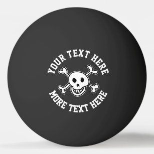 Bolinha De Ping Pong Crânio e mesa de ossos de bandeira pirata preta