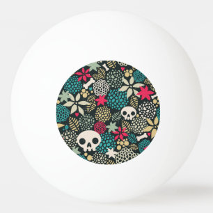 Bolinha De Ping Pong Crânio nas flores