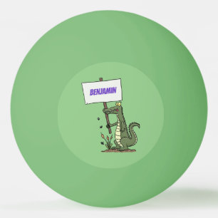 Bolinha De Ping Pong Crocodilo engraçado, alinhador com cartoon