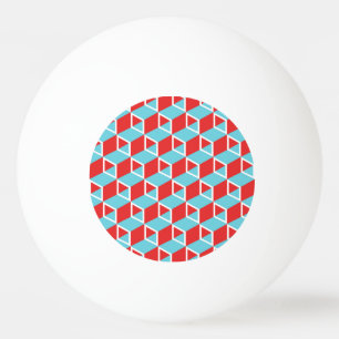 Bolinha De Ping Pong Cubos Isométricos: Fundo Vintage Colorido.