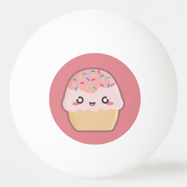 Bolinha De Ping Pong Cupcake de Kawaii (Frente)