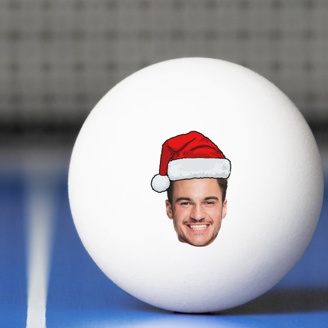 Bolinha De Ping Pong Custom Face Photo Santa Hat Christmas (Criador carregado)