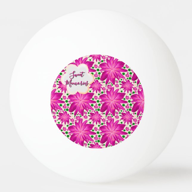 Bolinha De Ping Pong Custom Hot Pink Floral Seamless Pattern  (Frente)