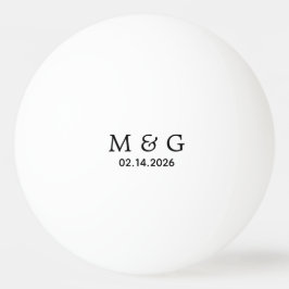 Bolinha De Ping Pong Custom Monogram and Date Personalized