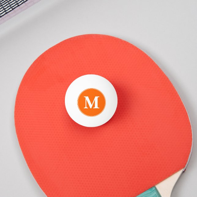 Bolinha De Ping Pong Custom Orange White Monogrammed Table Tennis Beer (Custom Orange White Monogrammed Table Tennis Beer Ping Pong Ball)