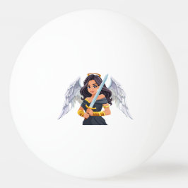 Bolinha De Ping Pong Cute woman Angel's with open wings and sword