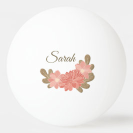 Bolinha De Ping Pong Dália cor-de-rosa com nome