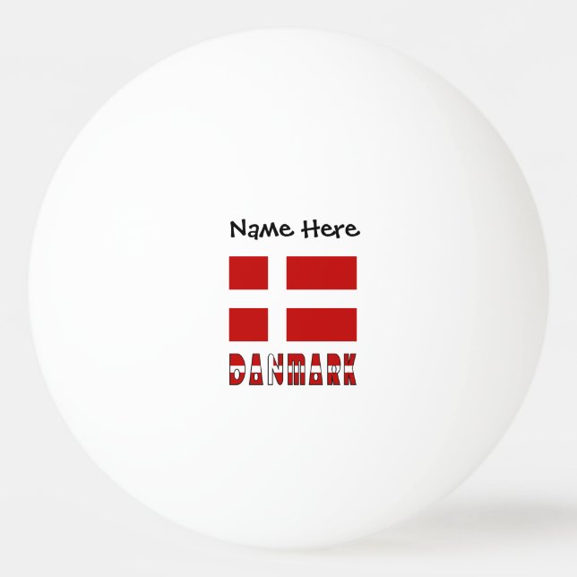 Bolinha De Ping Pong Danmark og Dannebrog Personalizado  (Frente)
