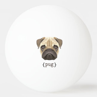 Bolinha De Ping Pong Definição de Rosto de Pug Cód. Aquarela