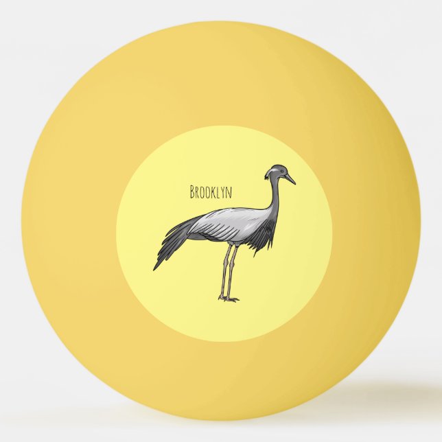 Bolinha De Ping Pong Demoiselle crane bird cartoon illustration (Frente)