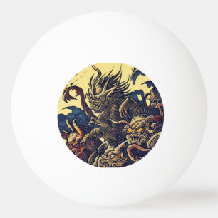 Bolinha De Ping Pong Demônios Fantásticos - Estilo de Corte de Madeira