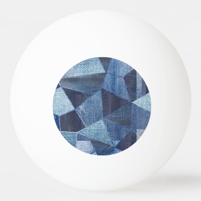 Bolinha De Ping Pong Denim Urban: Patchwork Disparada. (Frente)