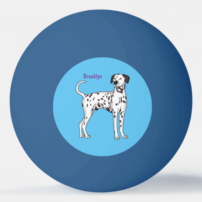 Bolinha De Ping Pong Desenho animado de cão dálmata (Frente)