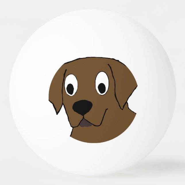 Bolinha De Ping Pong desenho animado de chocolate labrador (Frente)