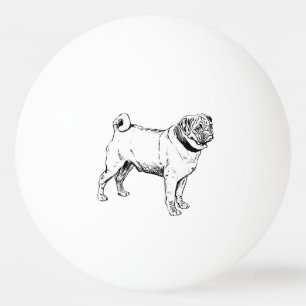Bolinha De Ping Pong Desenho De Cão Elegante De Pug Cute