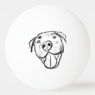 Bolinha De Ping Pong desenho pitbull simples amantes de cães preto bran