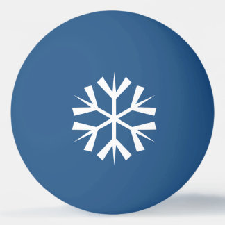 Bolinha De Ping Pong Design de floco de neve branco em azul