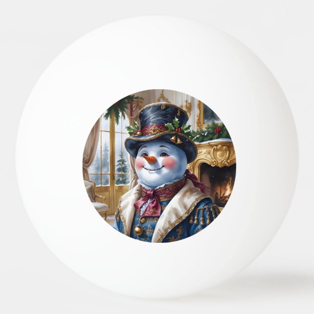 Bolinha De Ping Pong Design de Natal Vitoriano Snowman (Verso)
