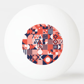 Bolinha De Ping Pong Design de Retro Bauhaus, geométrico colorido.