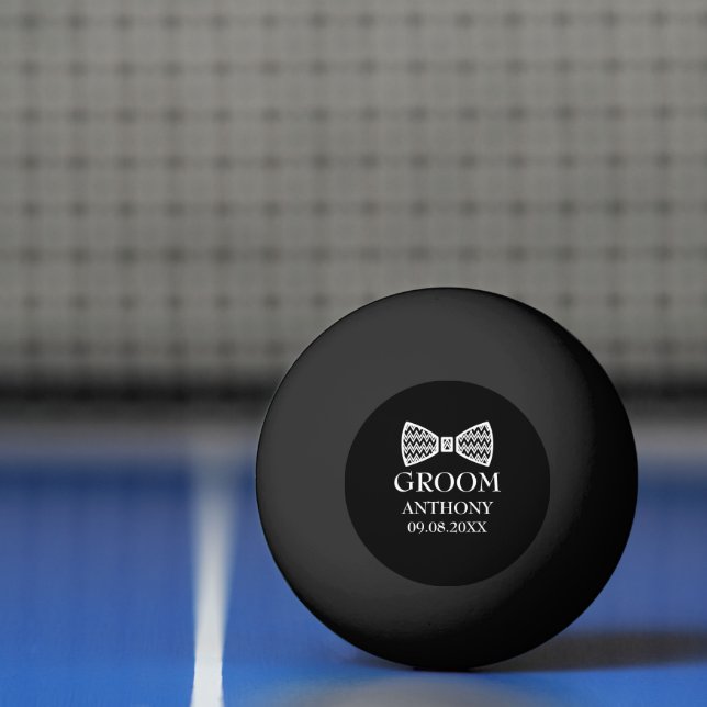 Bolinha De Ping Pong Despedida de Solteiro Preto Casamento Moderno  (Líquido)