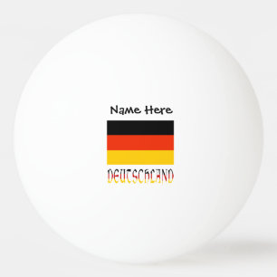 Bolinha De Ping Pong Deutschland e Bandeira Alemã Preta Personalizada
