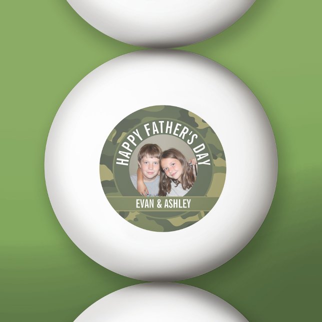 Bolinha De Ping Pong Dia de os pais Feliz - Foto: Camouflage Green (Custom Ping Pong Balls)