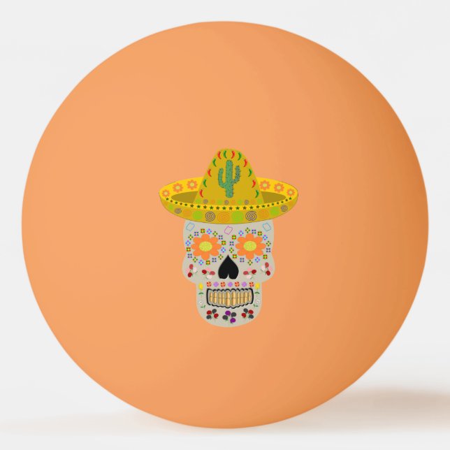 Bolinha De Ping Pong Dia Mexicano do Crânio Morto (Frente)