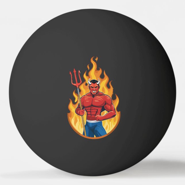 Bolinha De Ping Pong Diabo com tridente (Frente)