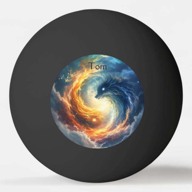 Bolinha De Ping Pong Dois monstros marinhos perseguem-se mutuamente, fa (Frente)