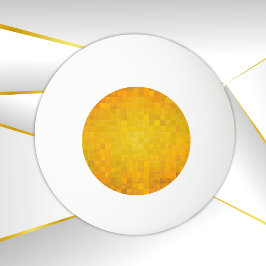 Bolinha De Ping Pong Dourada Arte Pixel | Três estrelas