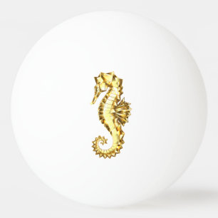 Bolinha De Ping Pong Dourado Cavalo de Mar Poligonal