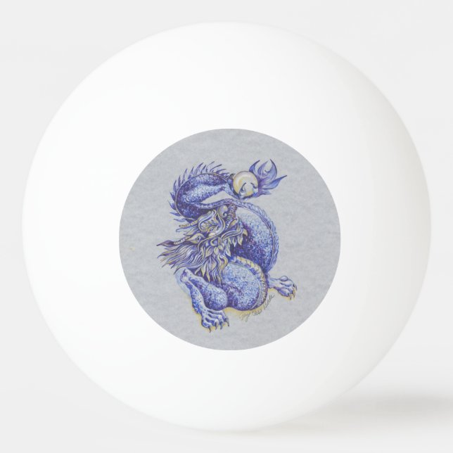Bolinha De Ping Pong Dragão Azul (Verso)